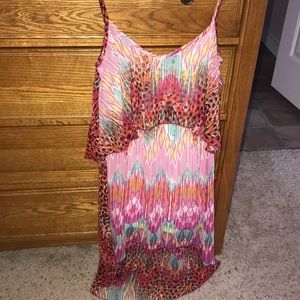 Multicolored high low dress
